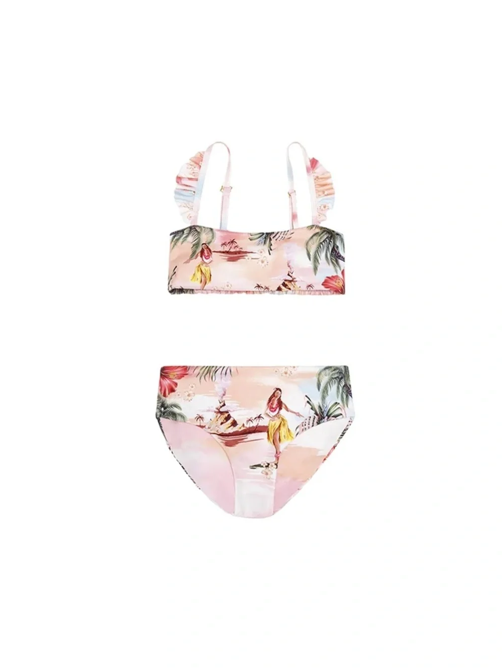 Agua Bendita Girls Pink Tropical Print Two-Piece Swim Set 14